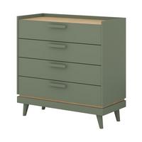 SIDEBOARD ACARA 90x40x90 cm mit 4 Schubladen Grün - Grün, Holzwerkstoff (90/90/40cm) - MASSENO