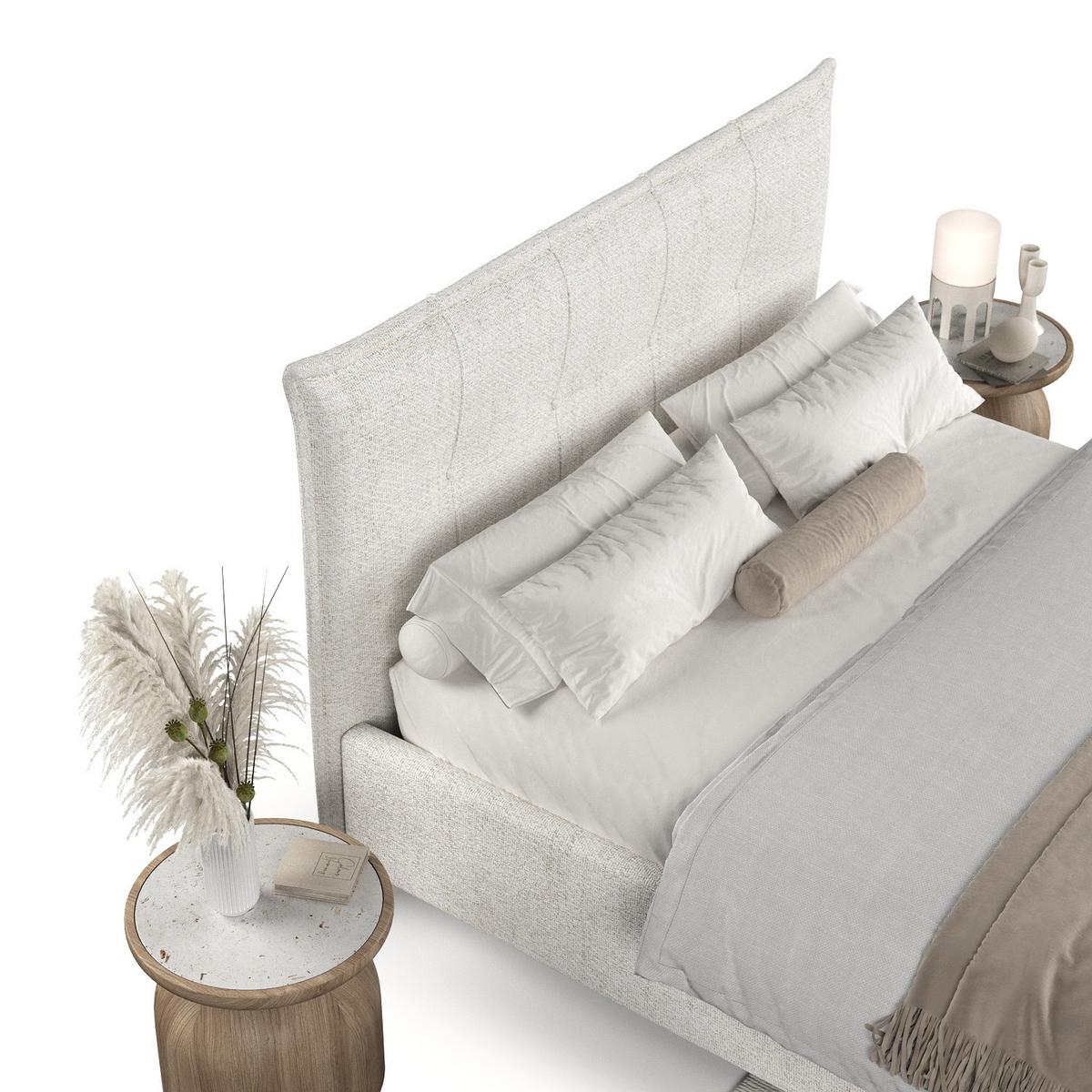 POLSTERBETT Plaza 140/200 cm Creme im Neve Stoff - Creme/Naturfarben, Holz/Holzwerkstoff (140/200cm) - AltaBeds