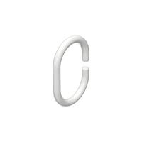 DUSCHVORHANGRINGE C-Form offen 60/42 mm für Duschvorhangstange / Spannstange, Weiß, Packung 10 Stück - Weiß, Kunststoff (30cm) - INTERDECO