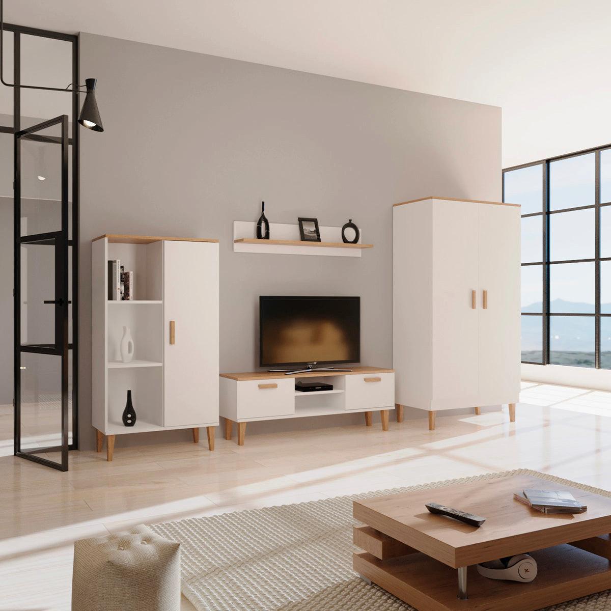 SCHRANK 2 Türen Denver Weiß - Weiß, Holzwerkstoff (100/184/55cm) - Petits-meubles