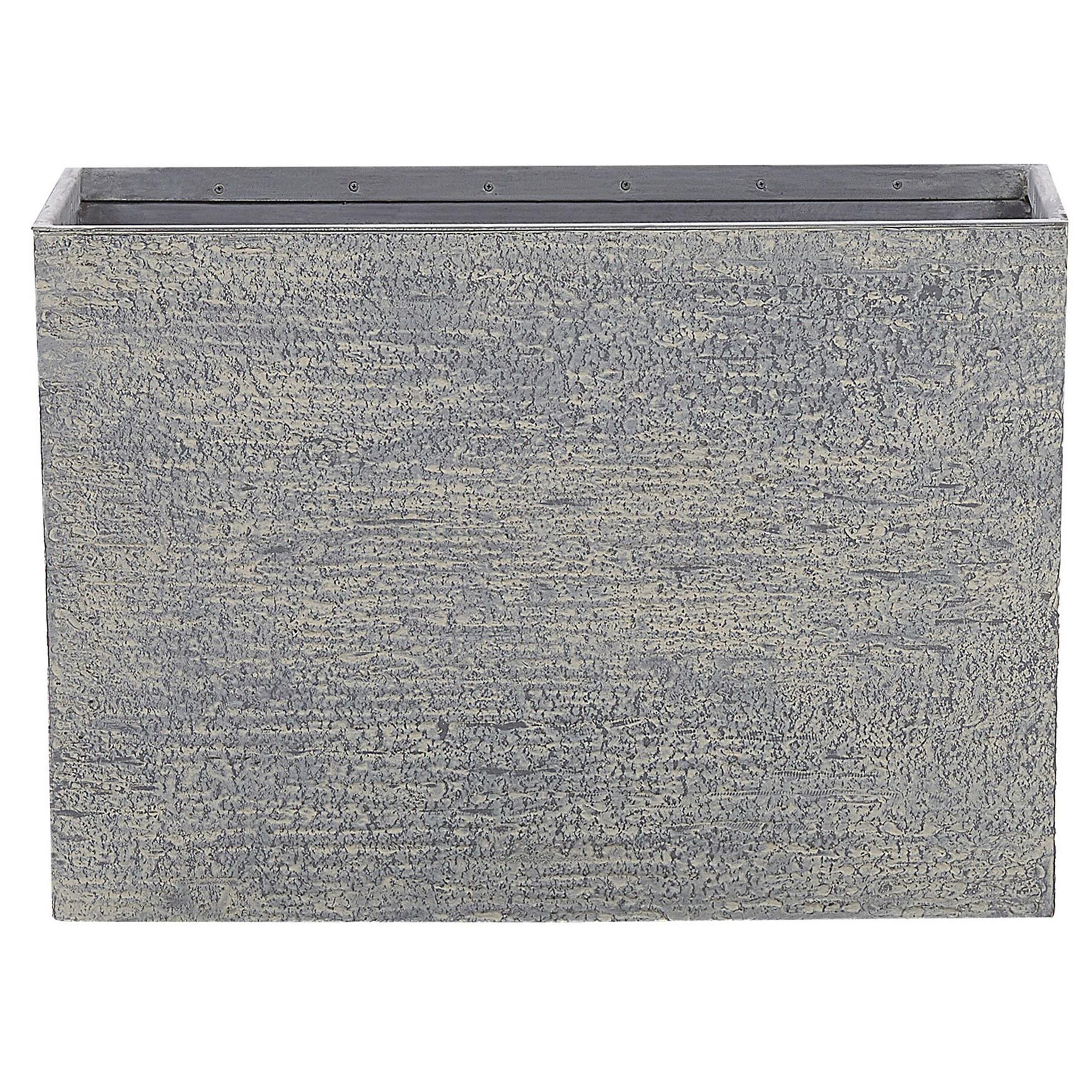 BLUMENTOPF Grau rechteckig 29/70/50 cm Edessa - Grau, Stein (50cm) - Beliani