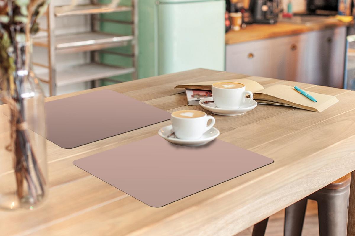 PLATZSETS 6er-Set Rosa - Palette - Einfarbig - Einfarbig rosa Platzdeckchen 45x30 cm - Altrosa, Kunststoff (0.3/45/30cm) - MuchoWow