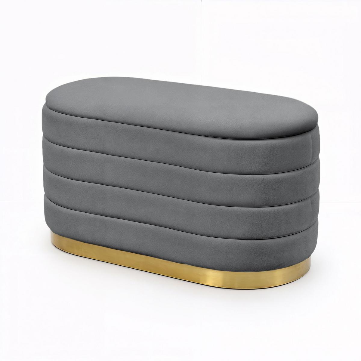 POLSTERBANK mi Stauraum Graphit - Grau, Textil (80/42/42cm) - RAUMHIRSCH FURNITURE