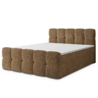 BOXBETT BRUME 160x200 cm mit Matratze und Topper, H2+H3 - Braun - Braun, Holz (160/200cm) - MASSENO