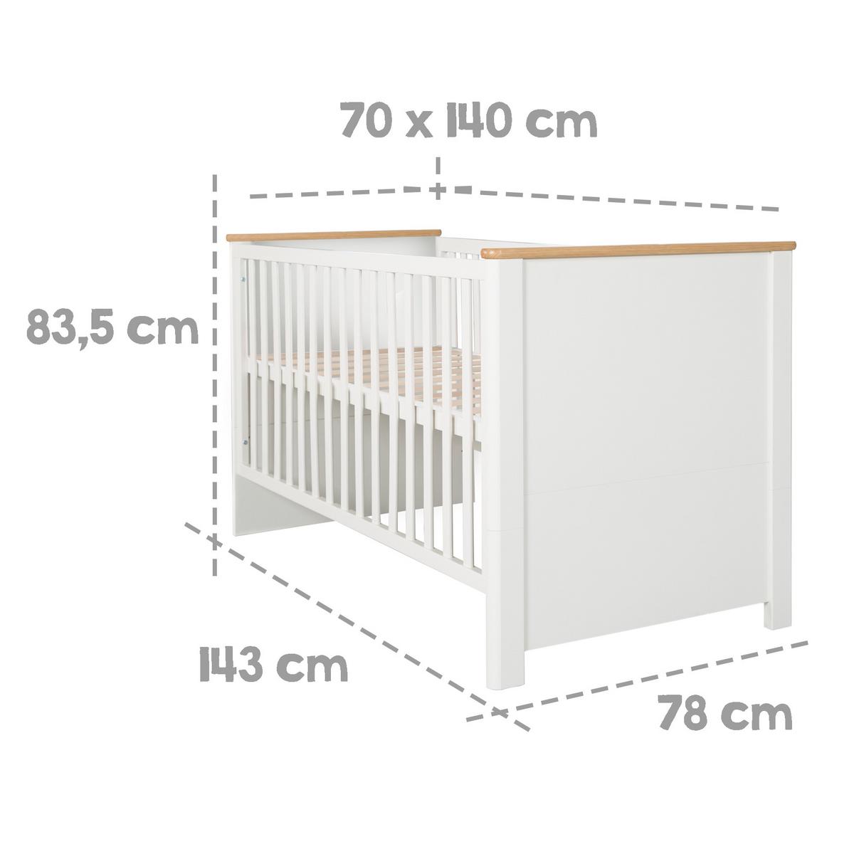 BABYZIMMER-SET Ava 2-teilig - Weiß, Holzwerkstoff (78/83.5/143cm) - Roba