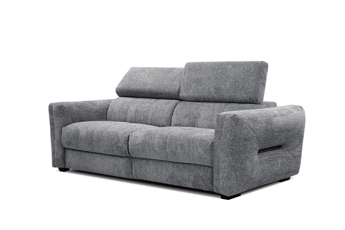 SOFA CALVERA 3-Sitzer mit 1 Relaxfunktion, grau - Grau, Holzwerkstoff/Textil (204/79/106cm) - Wozimo