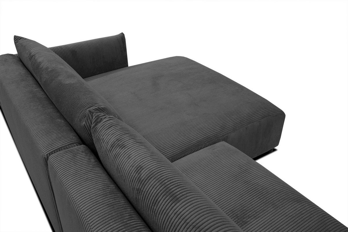 ECKSOFA TAUER 5-Sitzer, dunkelgrau - Dunkelgrau/Schwarz, Holzwerkstoff/Kunststoff (292/174cm) - Wozimo
