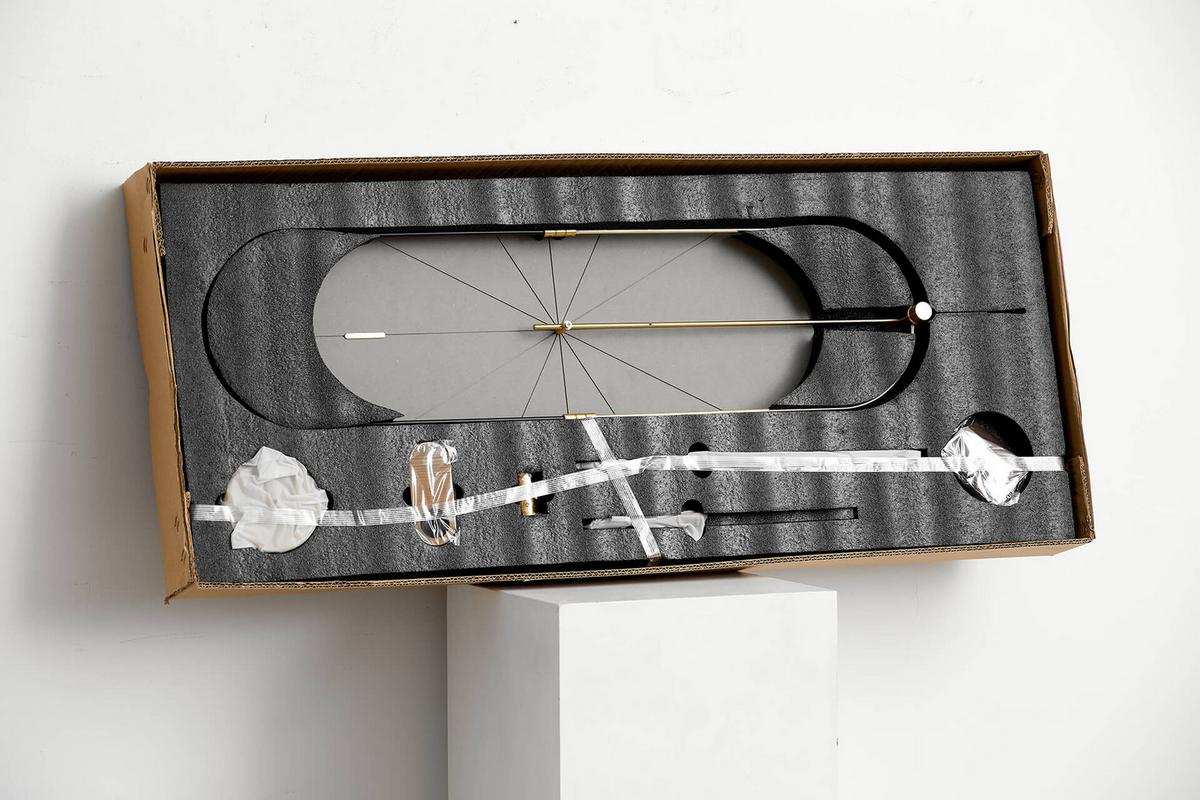 WANDUHR Design Grau 20/90 cm - Grau, Holzwerkstoff/Metall (20/90/2cm) - ONZENO