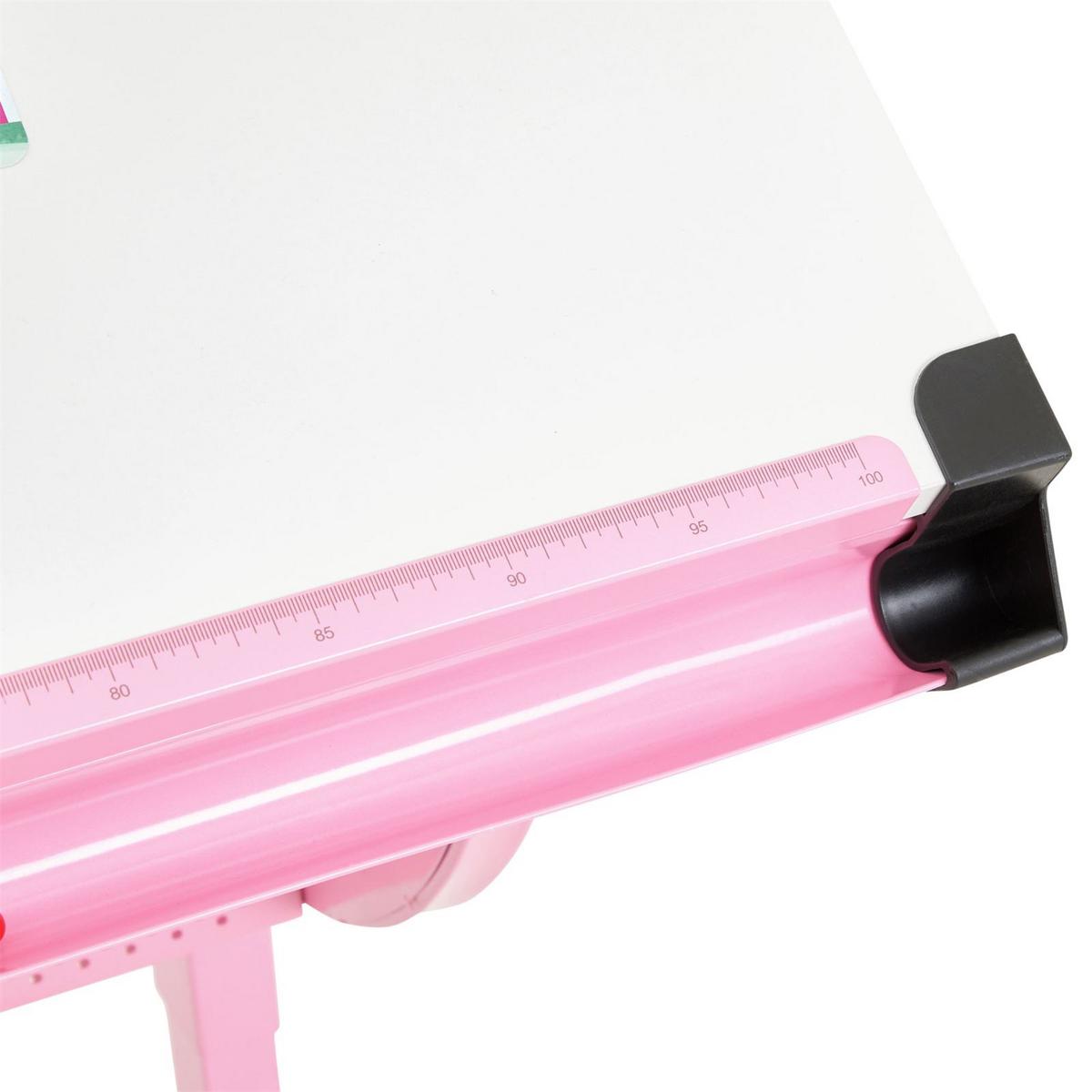 KINDERSCHREIBTISCH SARI - Weiß/Rosa, Holzwerkstoff/Metall (111/93/60cm) - CARO-Möbel