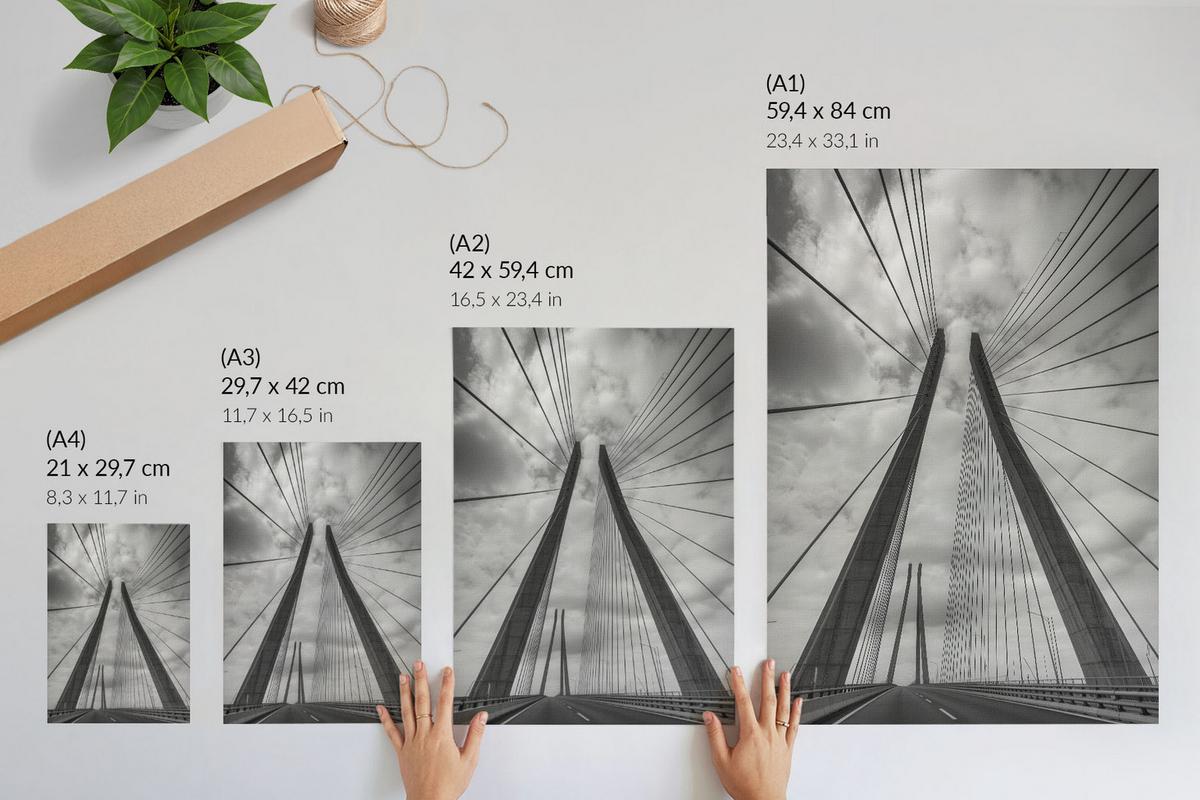 POSTER - 29x42 cm - Sample - Moderne Brücke - Grau, Textil (29/42/0.1cm) - TULUP