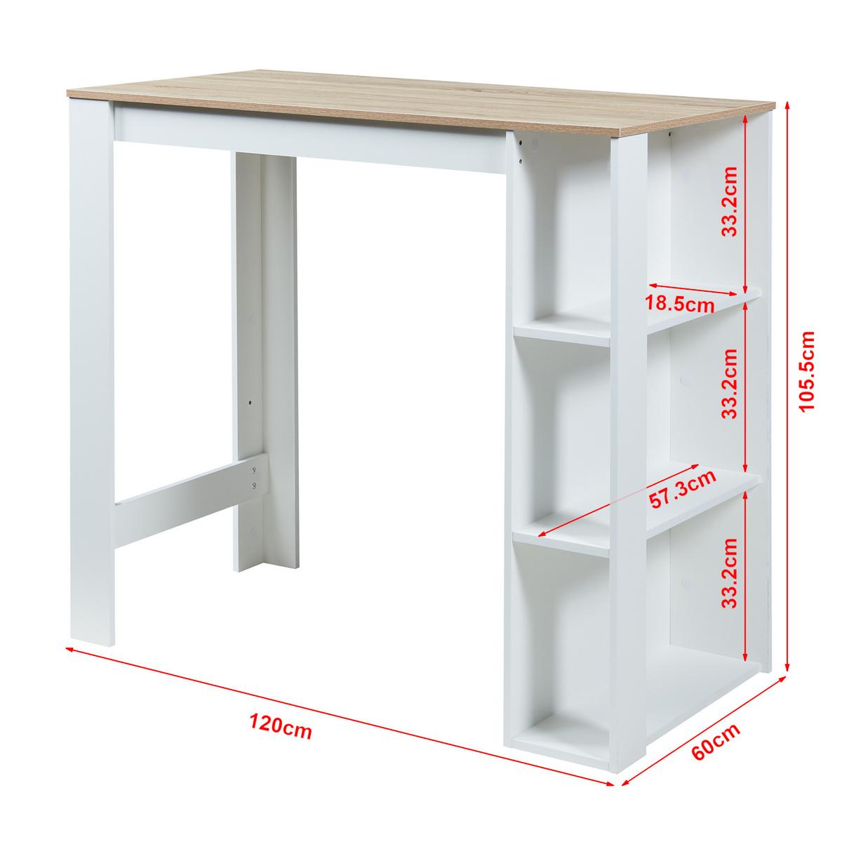BARTISCH Danderyd - Eichefarben/Weiß, Holzwerkstoff (60/120/105.5cm) - [en.casa]