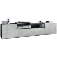 LOWBOARD Mogan Fronten in Beton Oxid Optik - Hellgrau, Holzwerkstoff (181/39/35cm) - Vladon