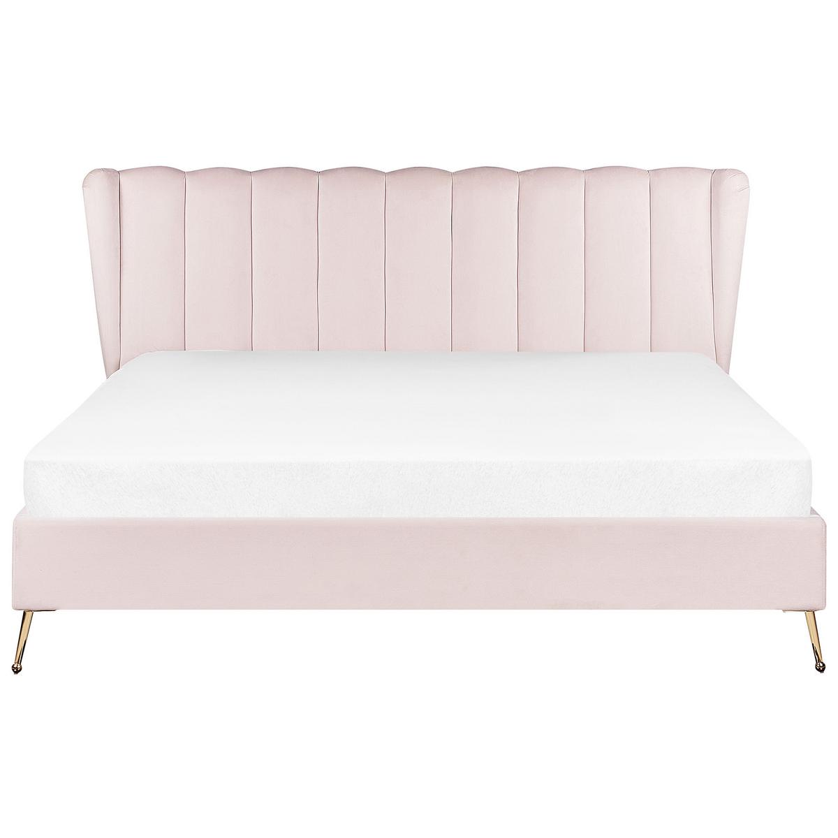 POLSTERBETT 180/200cm Rosa Miribel - Pink, Textil (180/200cm) - Beliani