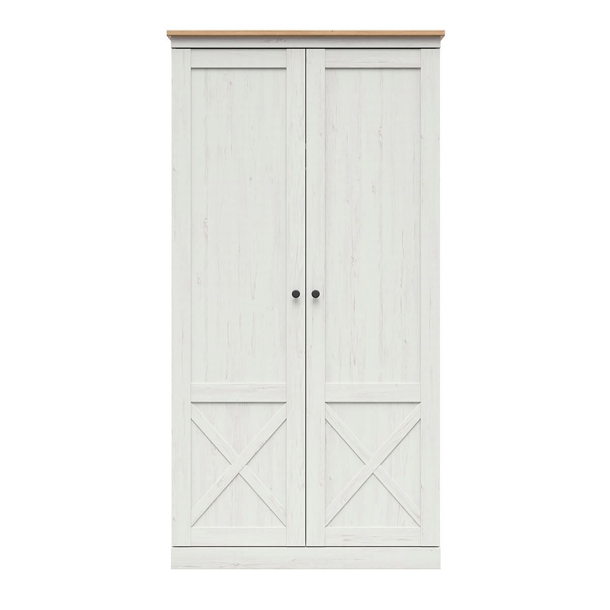 SCHRANK 2 Türen Victoria Weiß und Holz - Weiß, Holzwerkstoff (103/201/58cm) - Petits-meubles