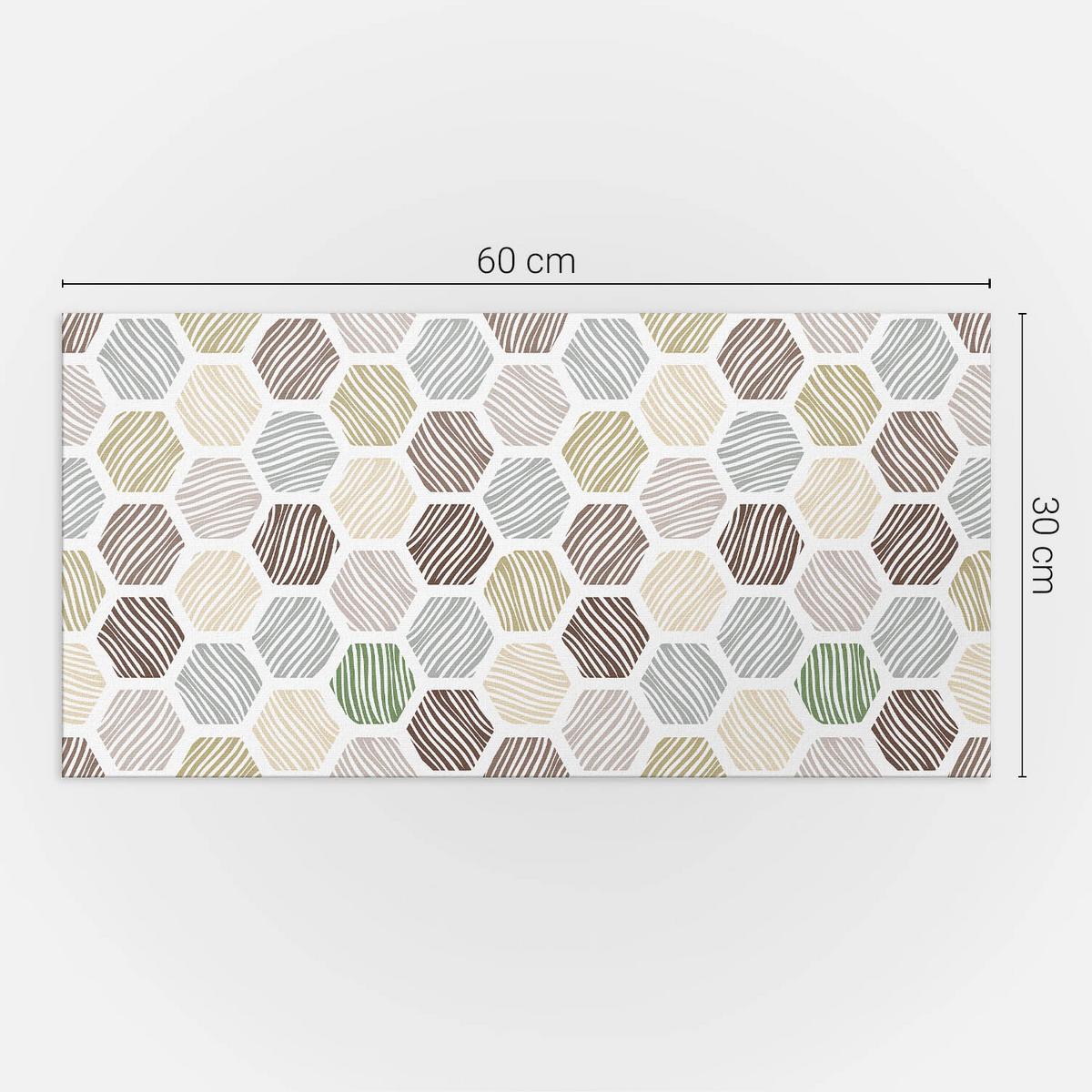 WANDPANEEL 6x 60x30 cm selbstklebend Linaria - Hellgrau, Kunststoff (30/1.6/60cm) - Wallfluent