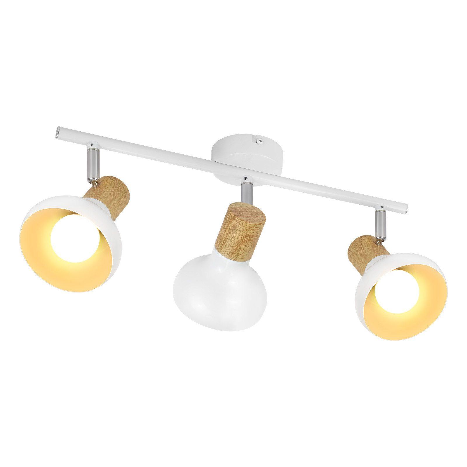 DECKENSTRAHLER Farmer 3-flammig 41.2/11/15.5 cm - Weiß, Metall (41.2/11/15.5cm) - Nettlife
