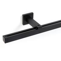 GARDINENSCHIENE auf Maß 1-lauf Wandmontage Cube 130cm - Schwarz, Metall (130cm) - Deco-Raum