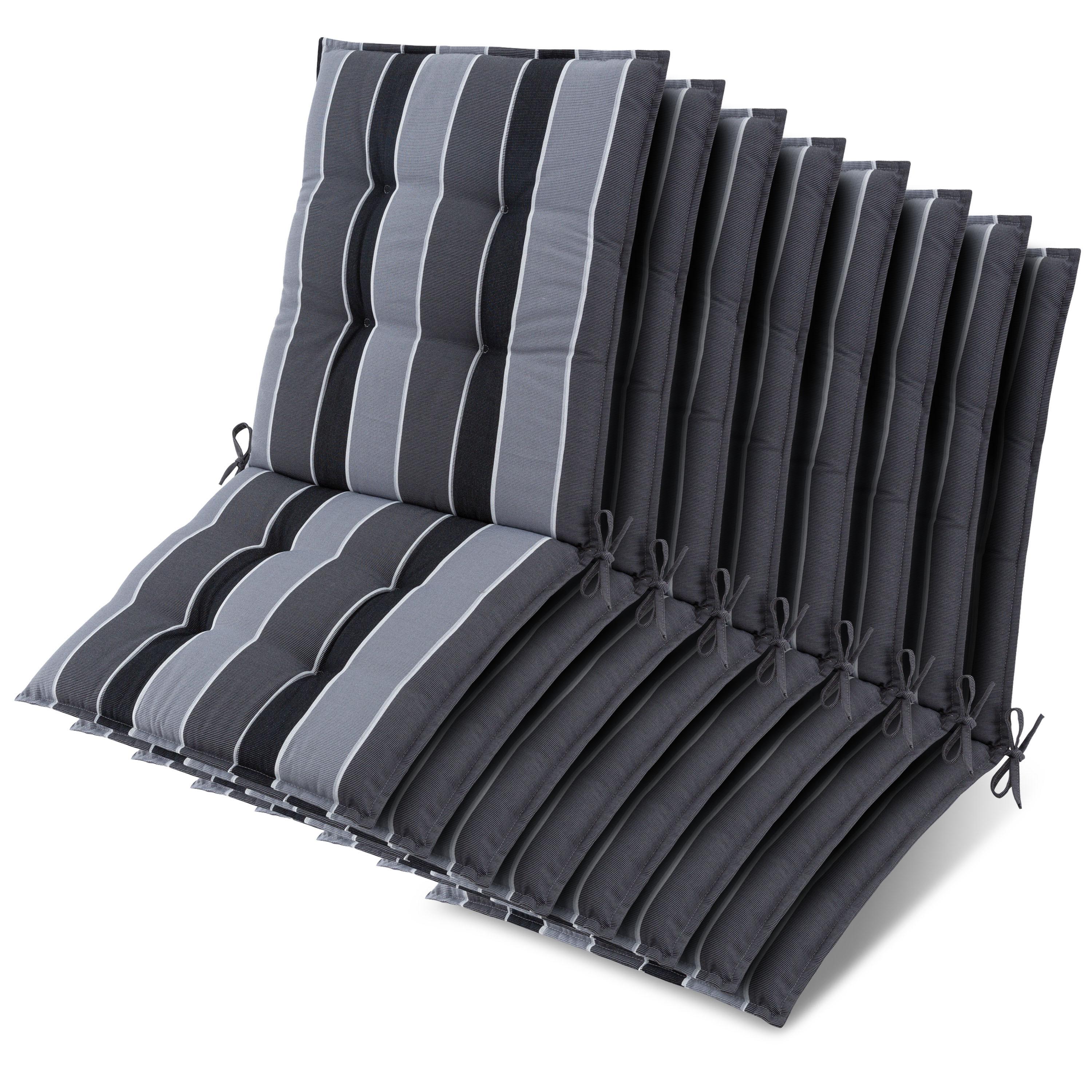 NIEDERLEHNER Sun-NL 105x50x8cm Anthrazit-Gestreift (8tlg) - Dunkelgrau, Textil (50/100cm) - Beautissu 