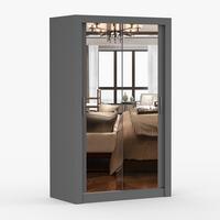 KLEIDERSCHRANK Milan 120 cm, 120/215/64, 2-türig, grau - Grau, Holzwerkstoff (120/215/64cm) - imoebel24