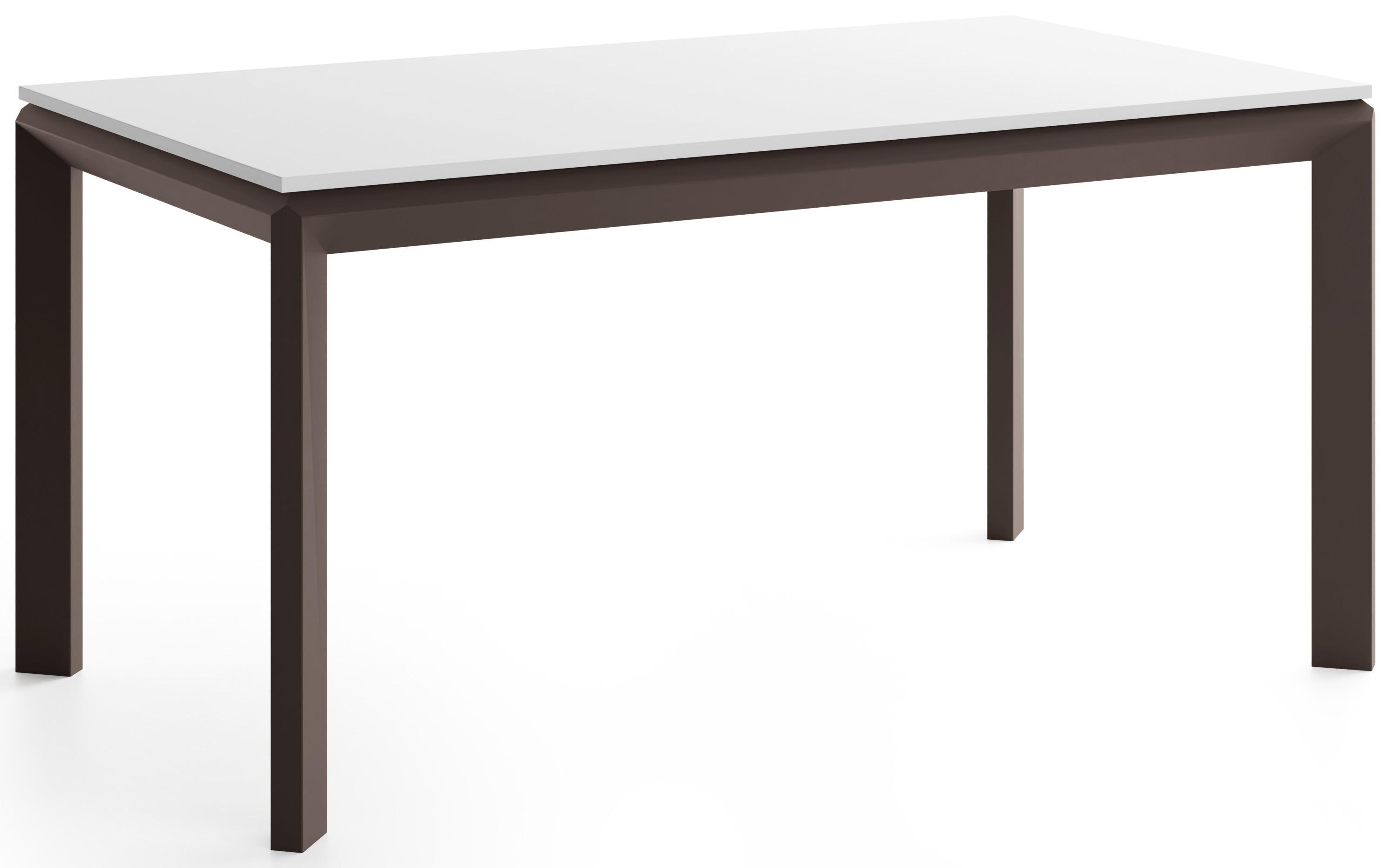 ESSTISCH Elan rechteckig ausziehbar verlängerbar mit Braunen Metallbeinen, Weiß 180-270/90/76 cm - Weiß/Braun, Holzwerkstoff/Metall (90/270/76cm) - WFL GROUP