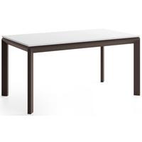 ESSTISCH Elan rechteckig ausziehbar verlängerbar mit Braunen Metallbeinen, Weiß 160-250/90/76 cm - Weiß/Braun, Holzwerkstoff/Metall (90/250/76cm) - WFL GROUP