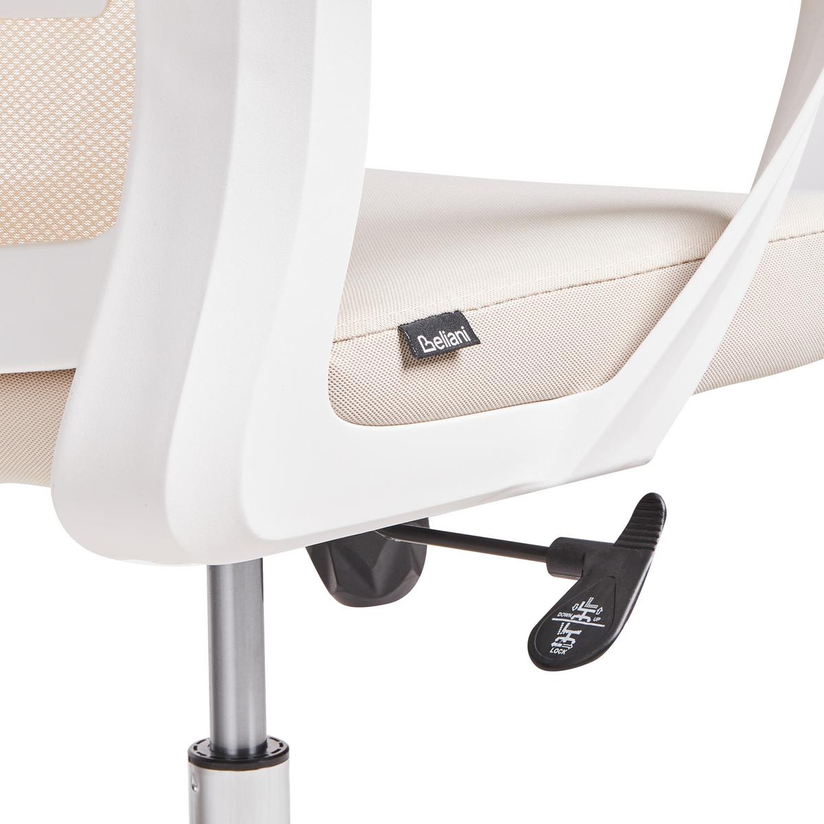 BÜROSTUHL Beige Monarch - Beige/Weiß, Textil (46/110/62cm) - Beliani