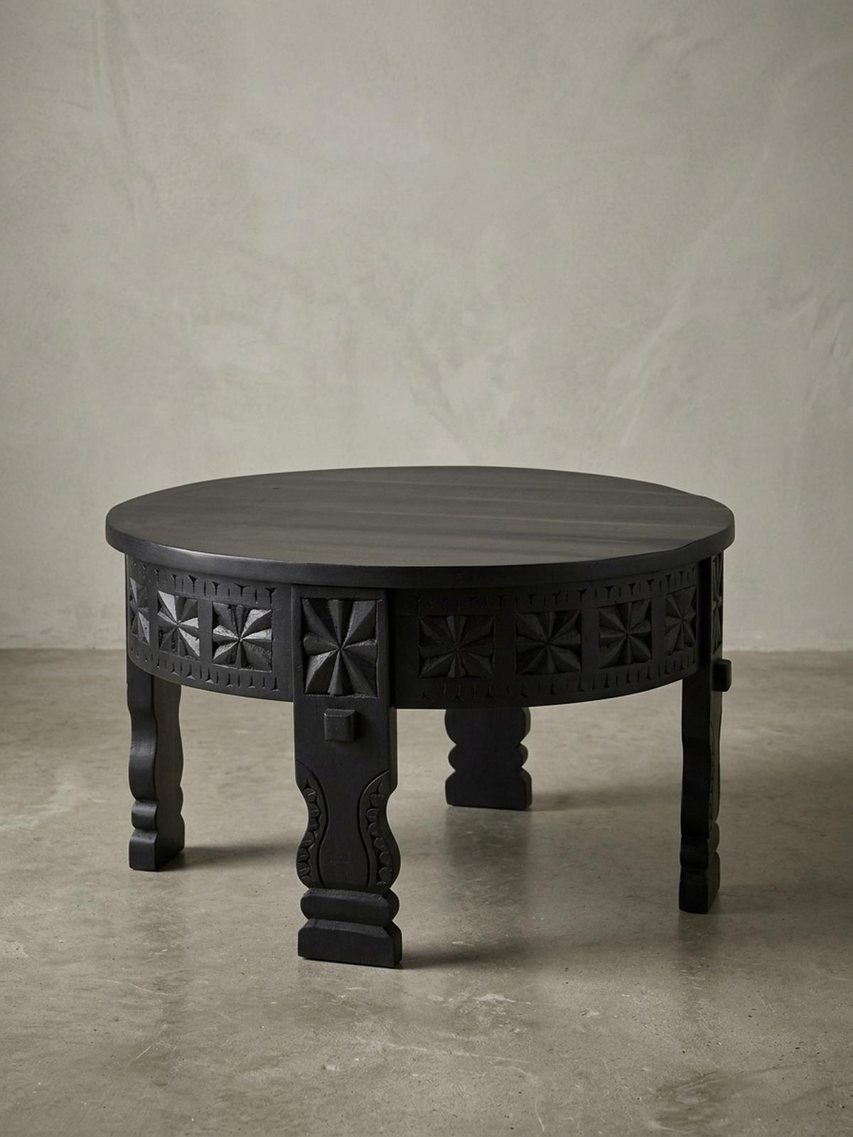 COUCHTISCH Orientalisch in Schwarz, Lackiertes Massivholz, Handgefertigt - Schwarz, Holz (60/60/36cm) - KADIMA DESIGN