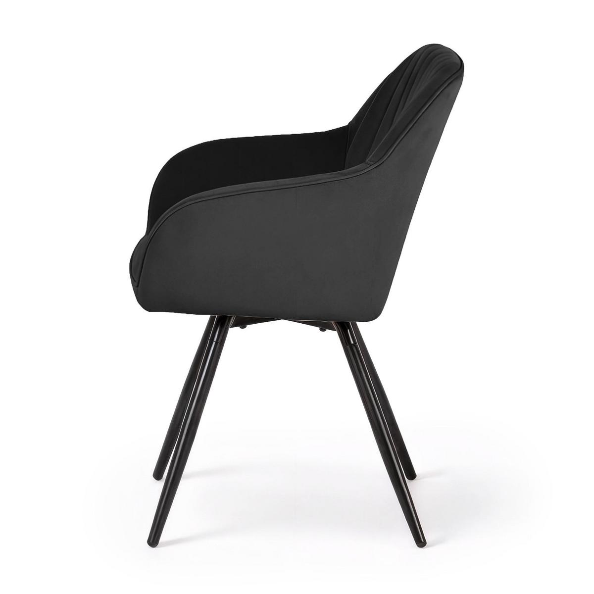 DREHSTUHL 4er-SET Schwarz 55/83/58 - Schwarz, Textil (55/83/58cm) - RAUMHIRSCH FURNITURE