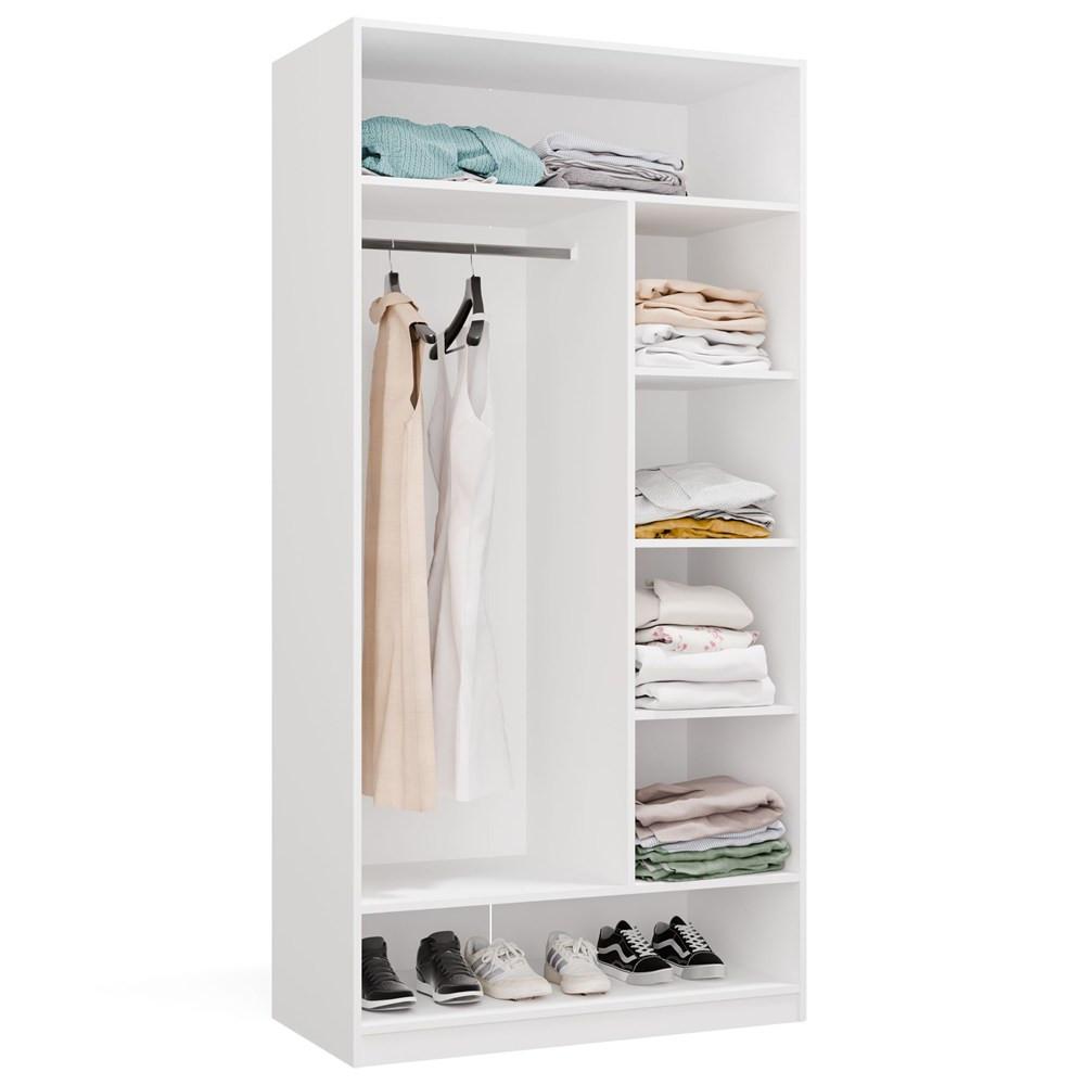 GARDEROBENSCHRANK Weiß 100/200/50 - Weiß, Holzwerkstoff (100/200/50cm) - RAUMHIRSCH FURNITURE