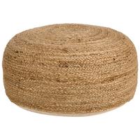 POUF Jute Beige Jutur - Beige/Naturfarben, Textil (70/30/70cm) - Beliani