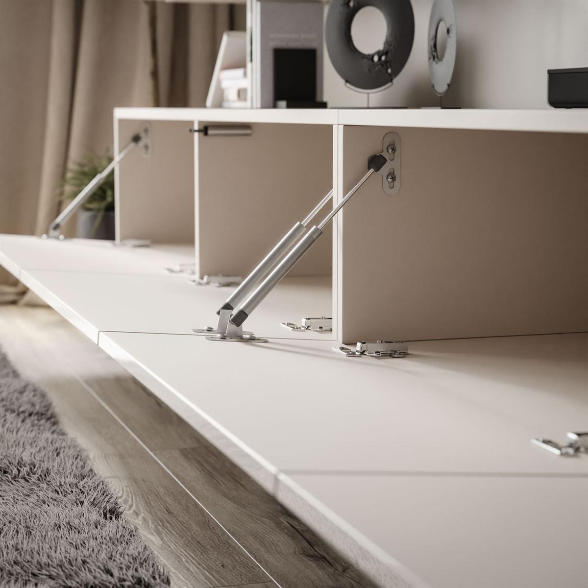 WOHNWAND CARMEN II, hängend mit LED-Beleuchtung. - Kaschmir, Holzwerkstoff (250/27/40cm) - Lookway