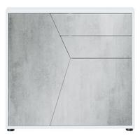 KOMMODE Benny Fronten in Beton Oxid Optik - Hellgrau, Holzwerkstoff (79/74/36cm) - Vladon
