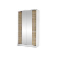 SCHWEBETÜRENSCHRANK Diego V - Weiß/Sonoma Eiche, Holzwerkstoff/Metall (100/200/58cm) - MIRJAN24