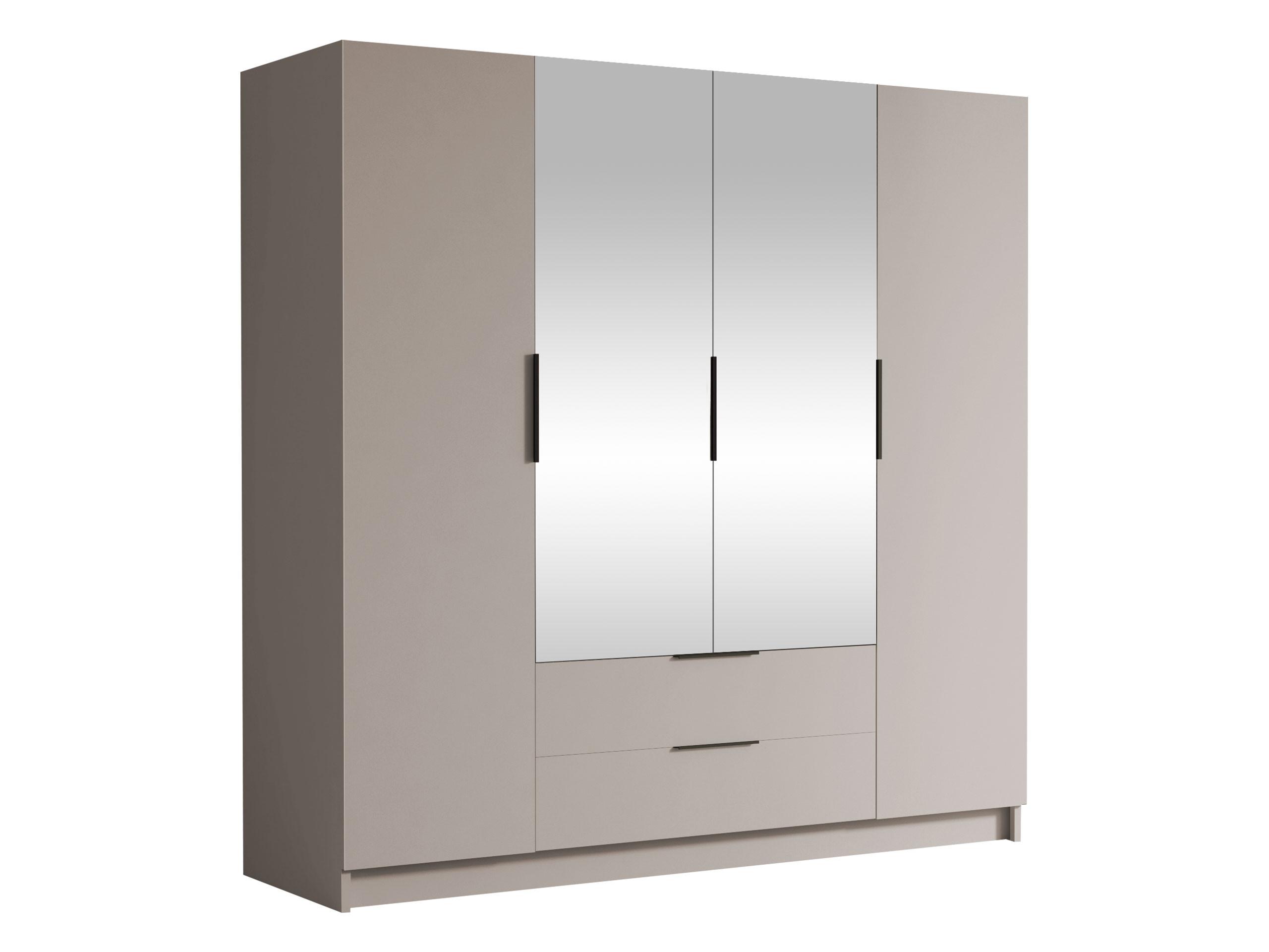KLEIDERSCHRANK Sofia II - Kaschmir/Schwarz, Holzwerkstoff/Kunststoff (200/216/60cm) - MIRJAN24