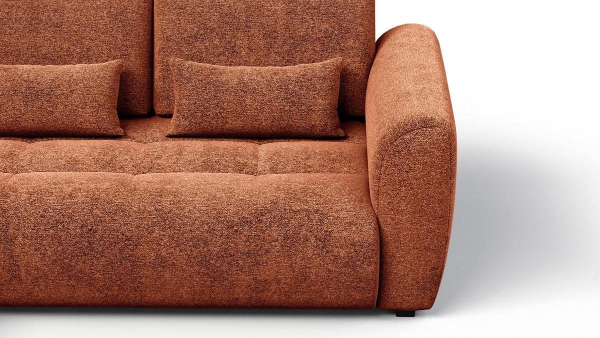 ECKSOFA SORENO 4-Sitzer, orange - Schwarz/Orange, Holz/Textil (293/171cm) - Wozimo