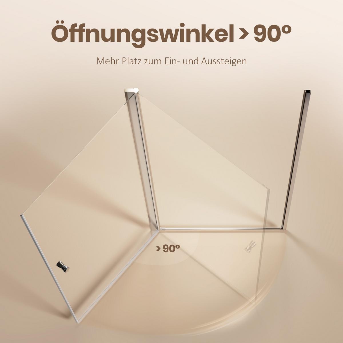 DUSCHTRENNWAND Chromfarben 90/185 cm - Chromfarben, Glas (90/185cm) - EMKE
