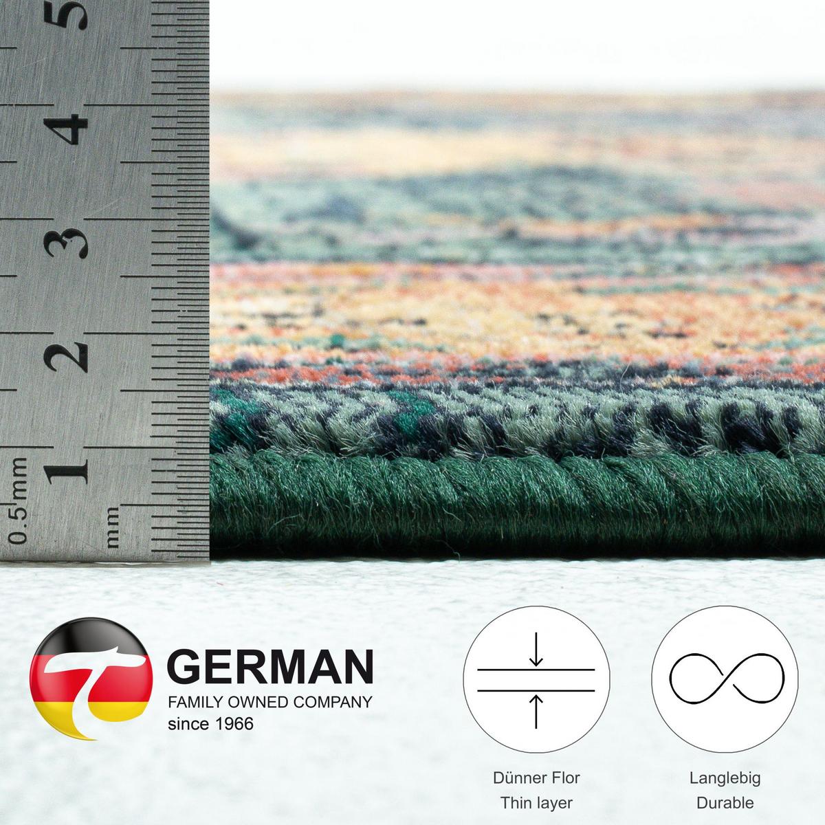 WEBTEPPICH Gabiro 13 68x135 cm - Grün, Textil (68/135cm) - THEKO