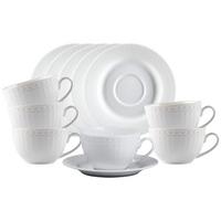 KAFFEETASSEN MIT UNTERTASSEN Sofia weiß 220 ml 6er Set - Weiß, Keramik (15.5/8/15.5cm) - Ritzenhoff Breker