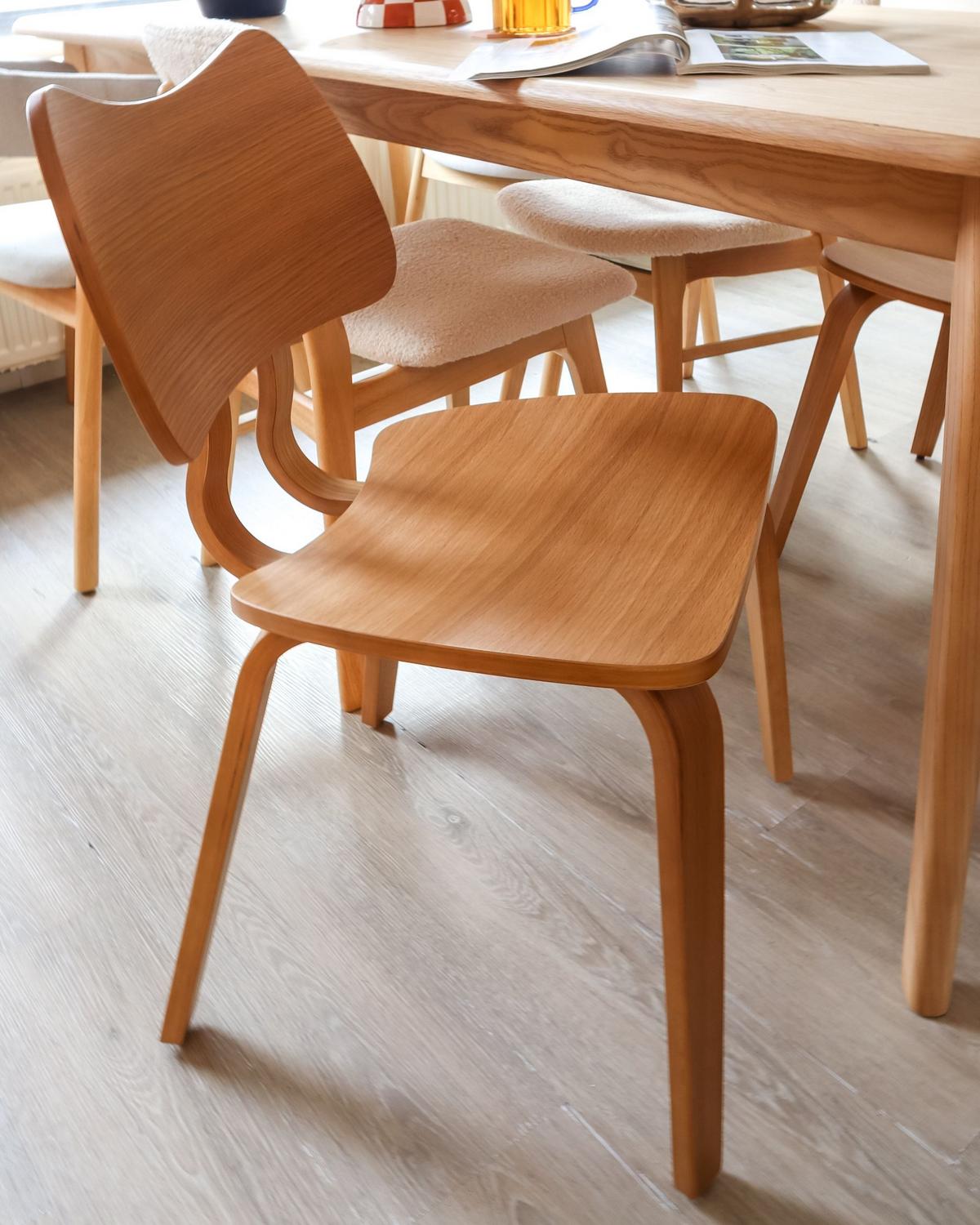 ESSZIMMERSTUHL 2er-Set Hellbraun Diana - Hellbraun, Holz (53/81/56cm) - Beliani