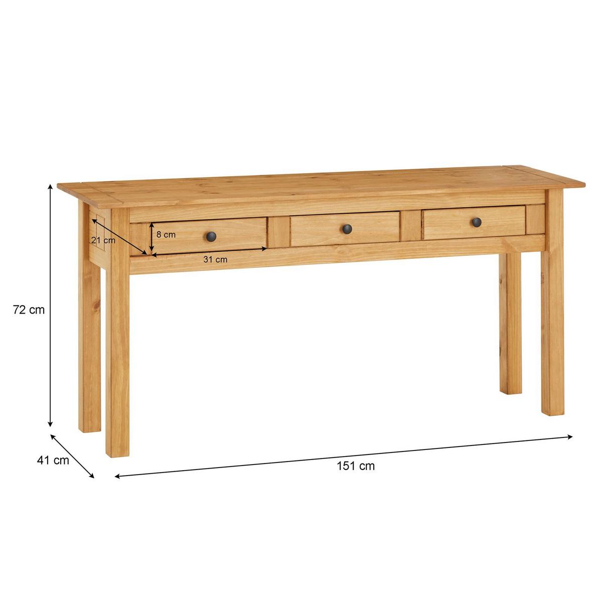 KONSOLENTISCH CANCUN braun - Braun, Holz (41/151/72cm) - CARO-Möbel