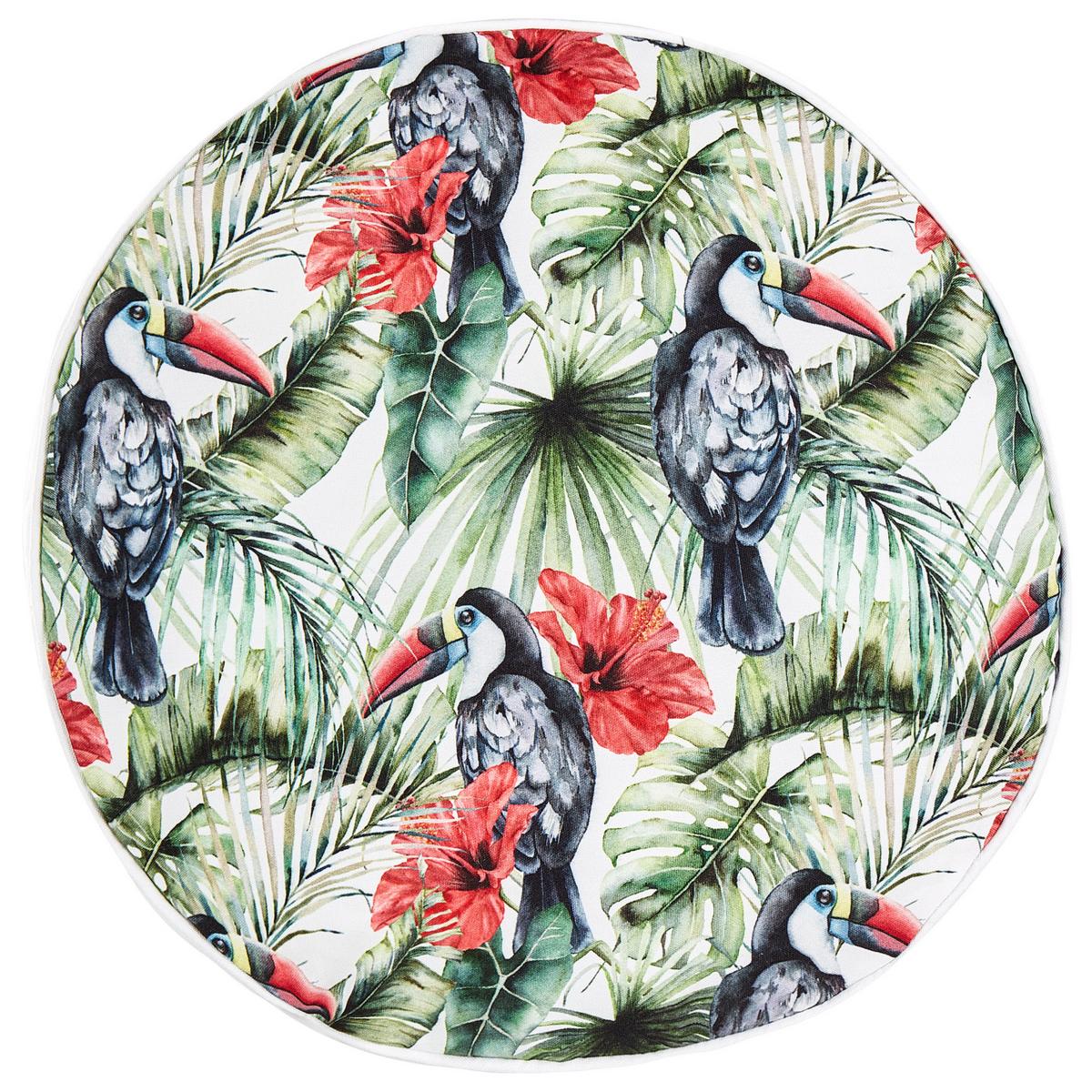 GARTENKISSEN 2er-Set Vogelmotiv mehrfrbig 40 cm Mallare - Multicolor, Textil (40/40cm) - Beliani