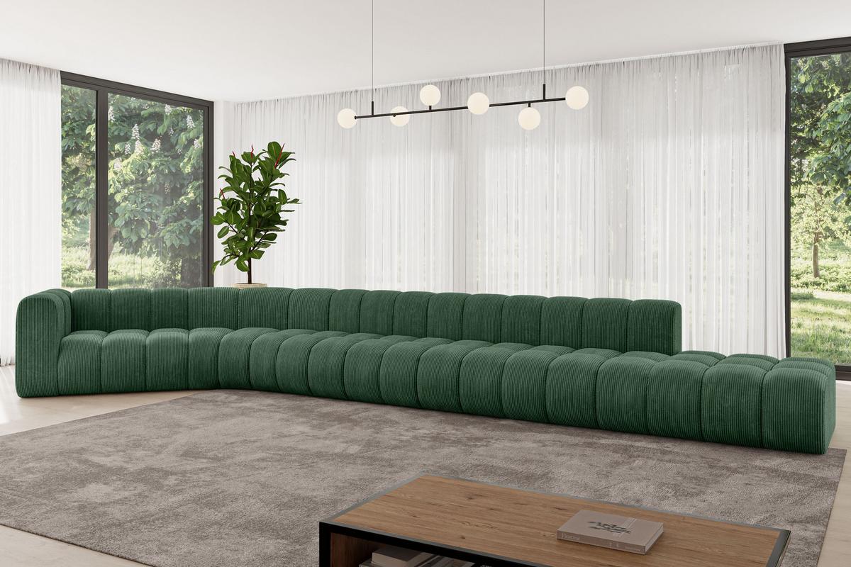 ECKSOFA modulares Sofa Tilmo-L3 - 581x194x70 cm Grün - Grün, Holzwerkstoff/Textil (581/194cm) - ALTDECOR