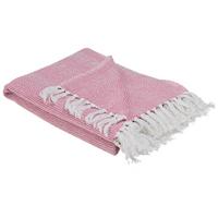 DECKE Rosa Tangier 160/130 cm - Pink, Naturmaterialien/Textil (130/160cm) - Beliani