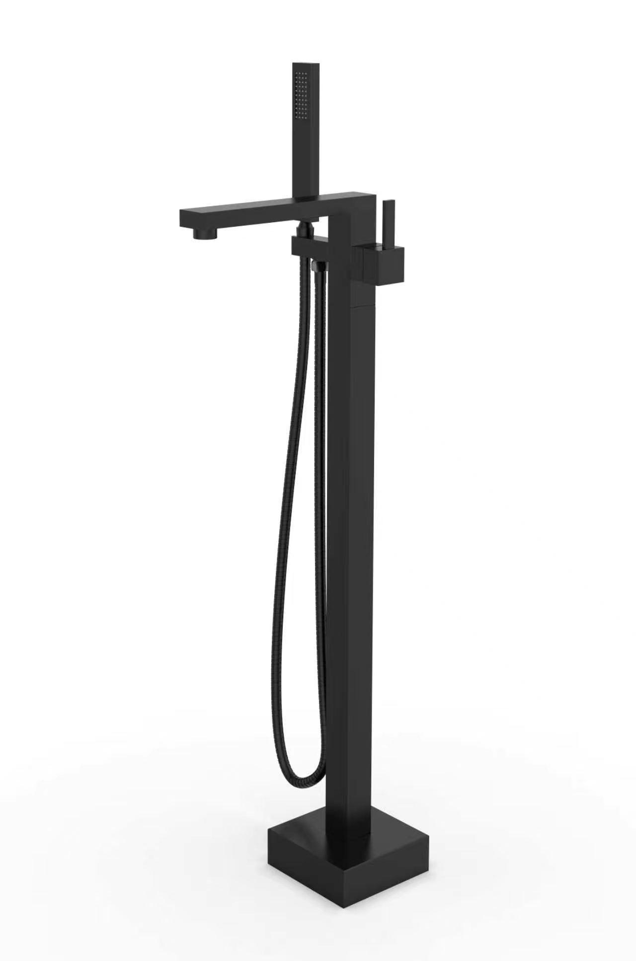 BADEWANNENARMATUR Atlas freistehend Schwarz Matt - Schwarz, Metall (17/108/23cm) - Badplaats