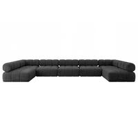 WOHNLANDSCHAFT modulares Sofa Garvo-U3 - 475x190x70 cm Schwarz Velours - Schwarz, Holzwerkstoff/Textil (475/70/190cm) - ALTDECOR