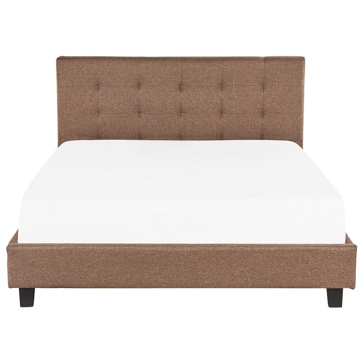 BETT mit Lattenrost 180x200 cm Braun La Rochelle - Braun, Textil (180/200cm) - Beliani