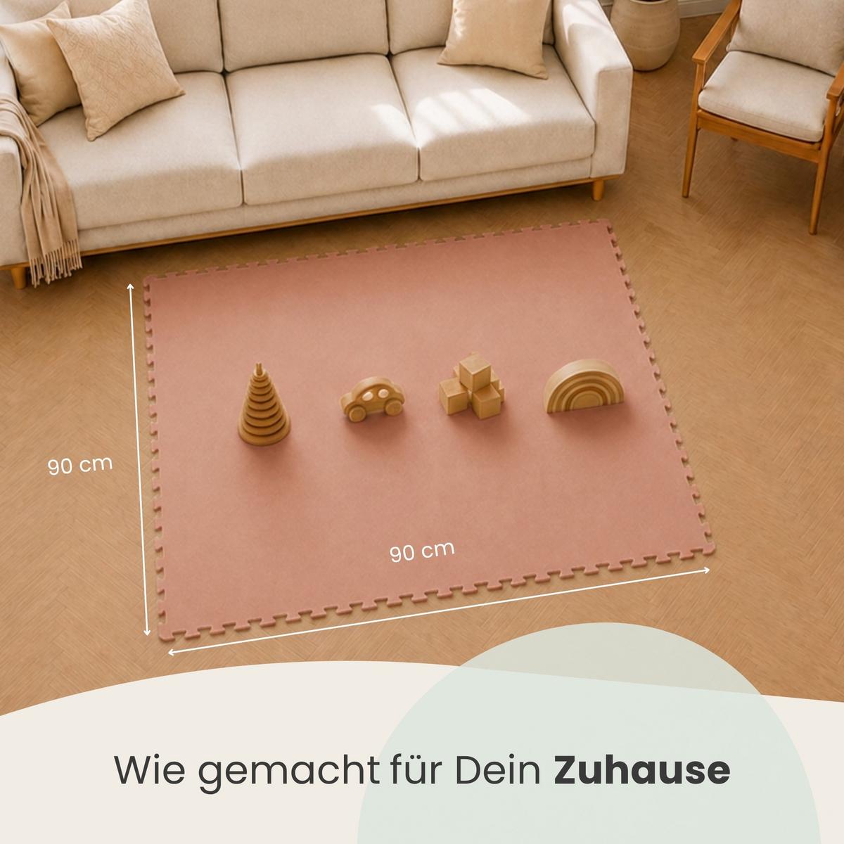 SPIELMATTE ab Null - 90 cm Baby Puzzlematte Rosa - Rosa, Kunststoff (30/30cm) - Littletom