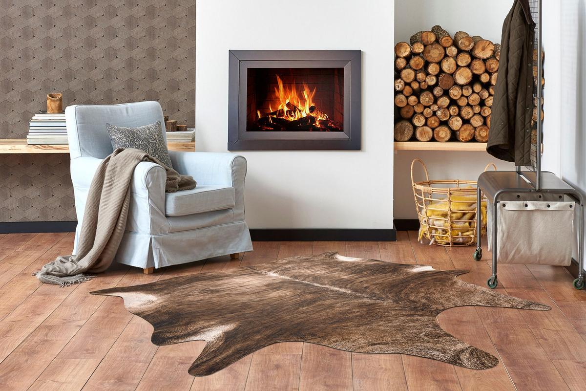 TEPPICH Künstliches Rindsleder 155/195 cm - Braun, Textil (155/195cm) - rugsX