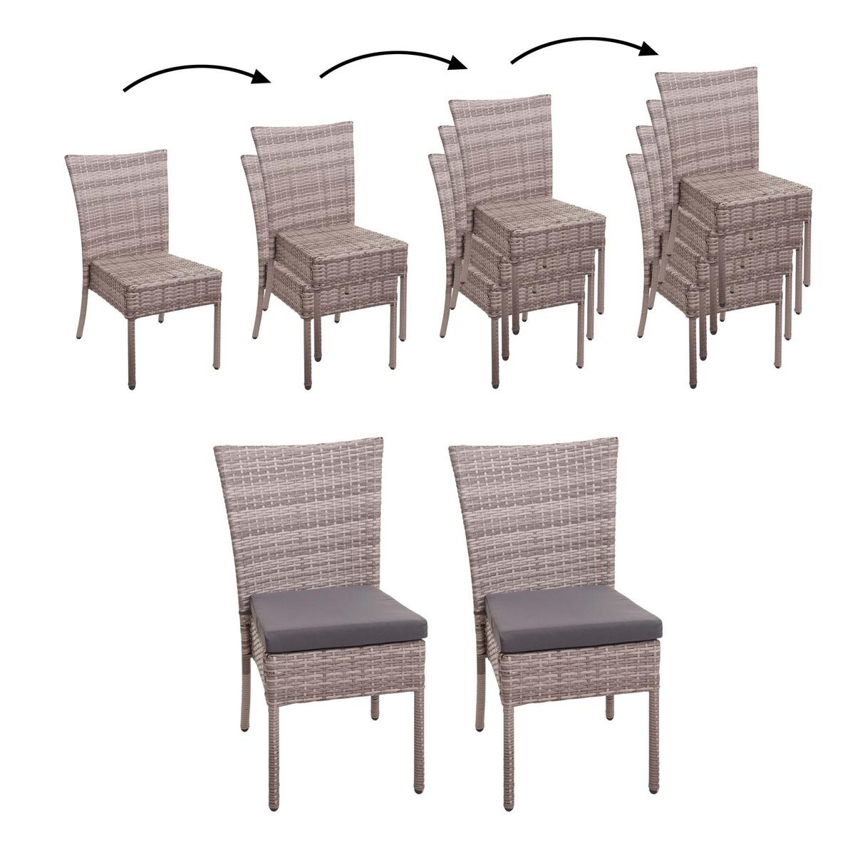 STUHL Grau, Braun, Anthrazit 2er-Set - Anthrazit/Braun, Kunststoff (52/90/58cm) - MCW