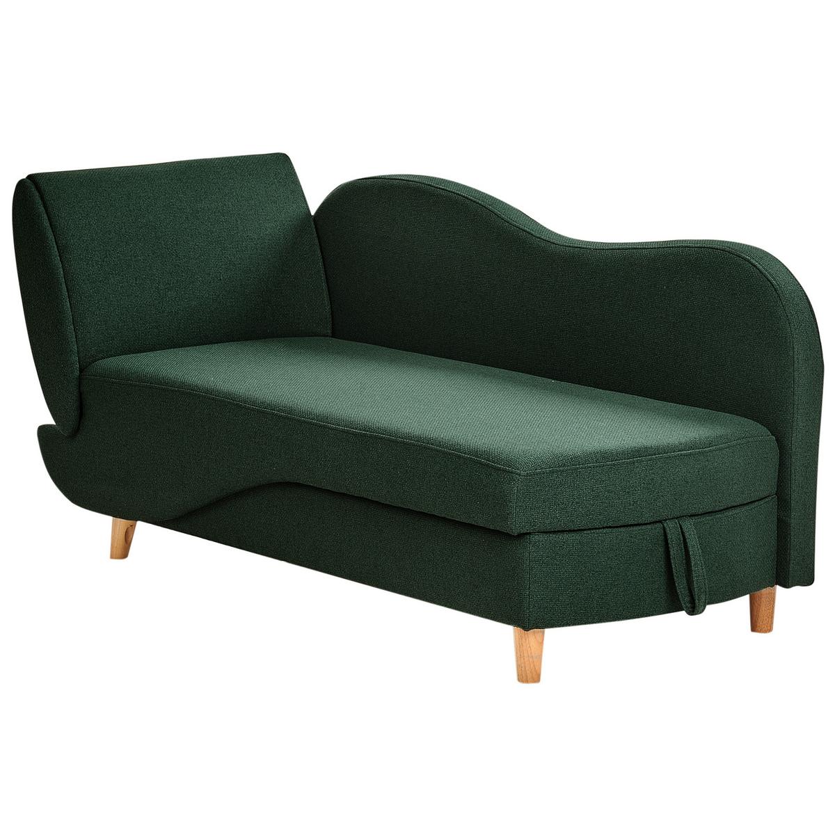 CHAISELONGUE-LINKSSEITIGE Grün Meri - Braun/Grün, Textil (155/76/69cm) - Beliani